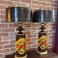 Vintage 70s Brown Metal Lamps