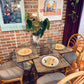 Vintage Rattan 4 Piece Dining Set