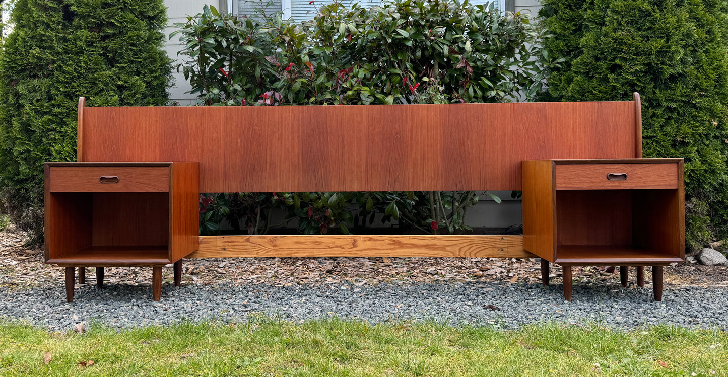 Punch Designs Teak Headboard & Nighstands