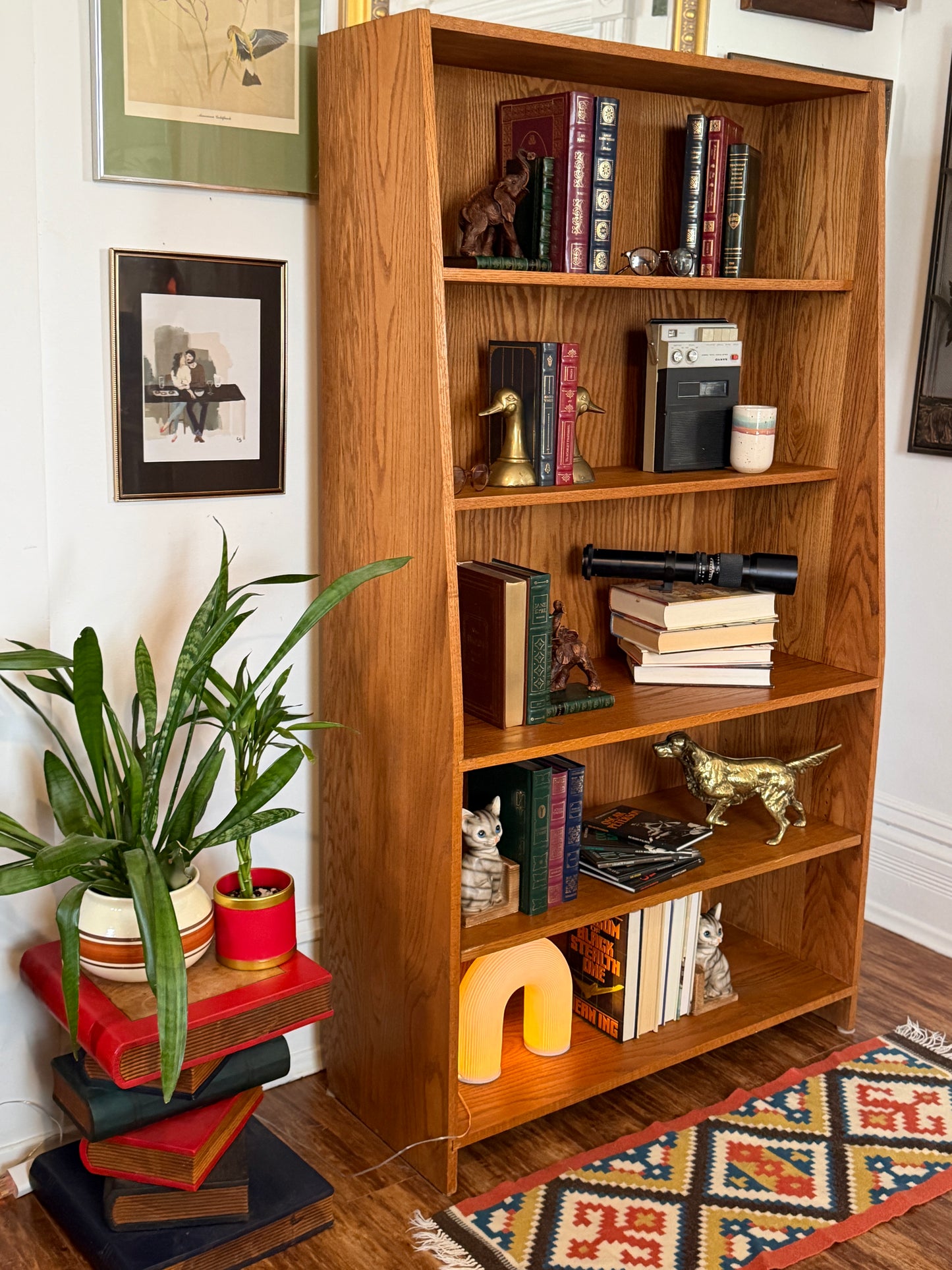 Vintage Solid Oak Bookshelf