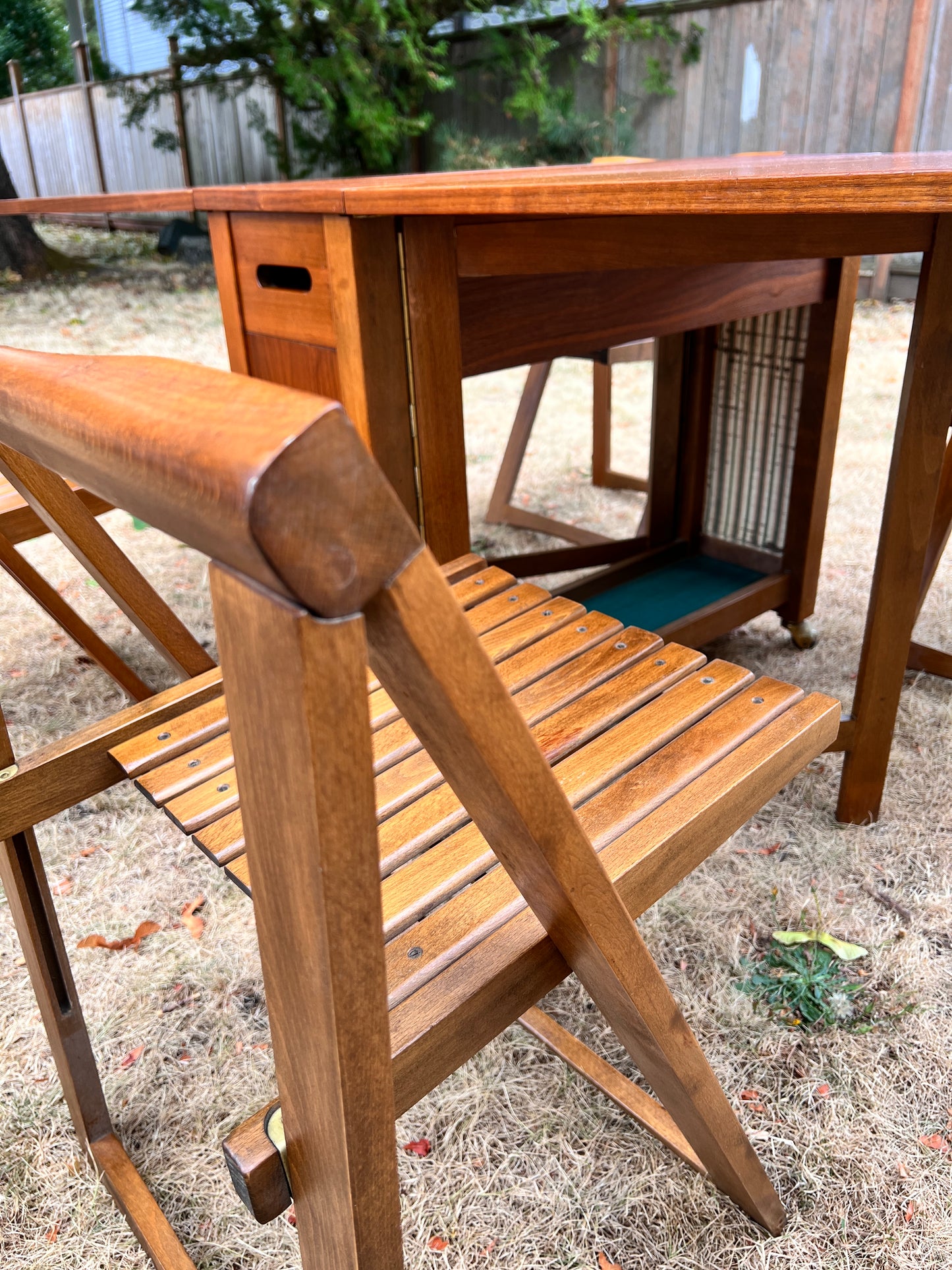 Mid-Century Modern Drop Leaf Table and Chairs