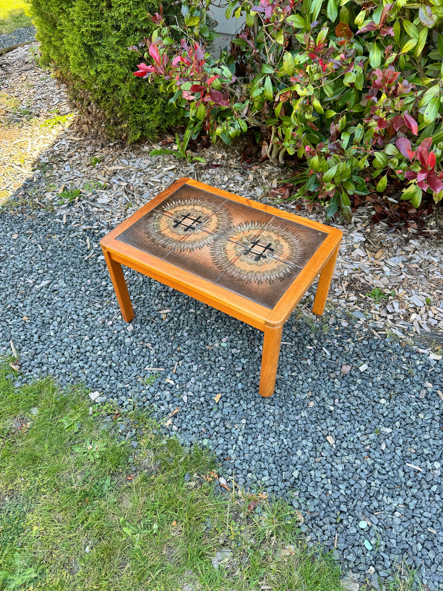 Johannes Anderson Small Signed Teak Tile Coffee Table