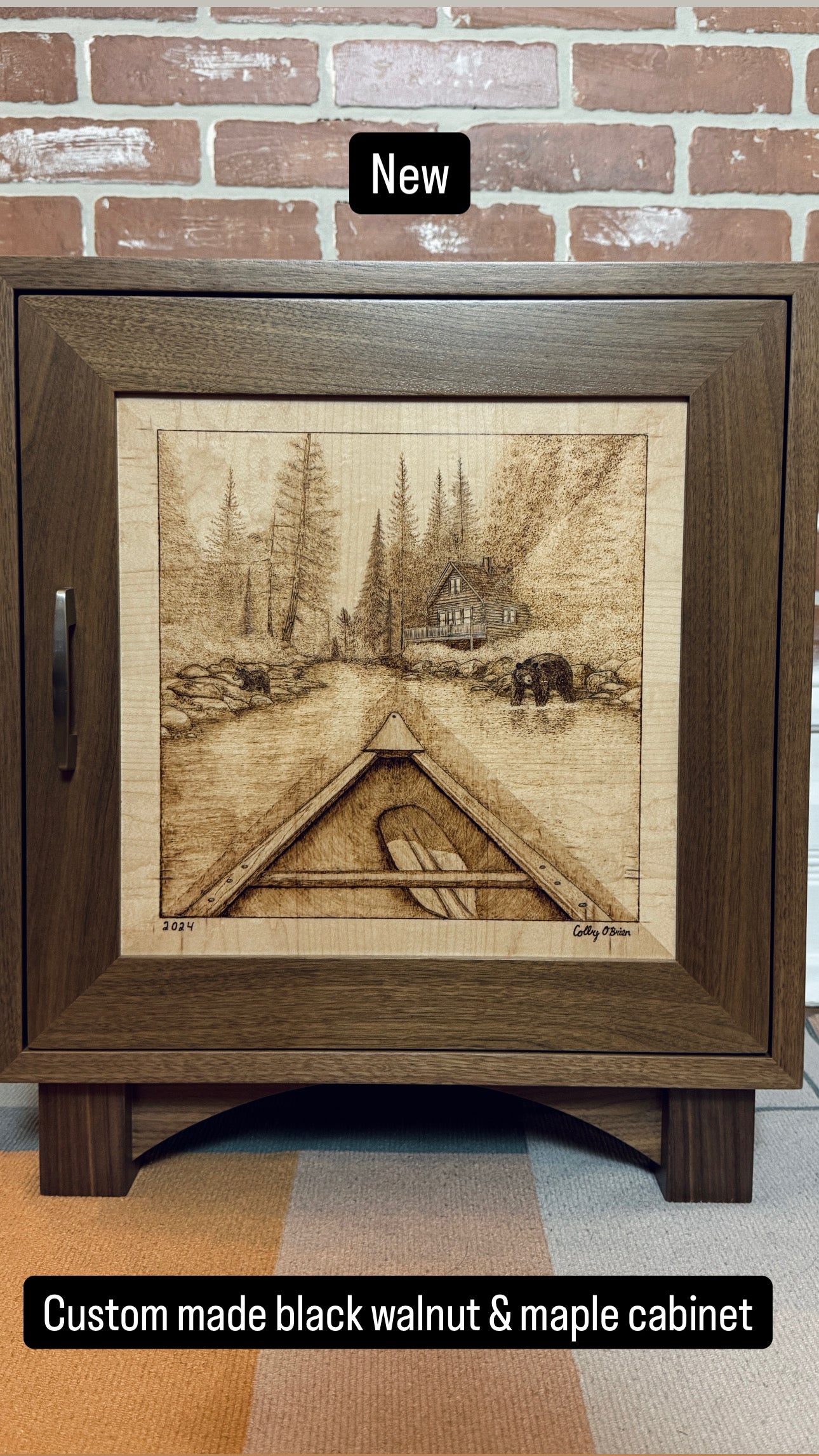 Custom Made Walnut & Maple Cabinet