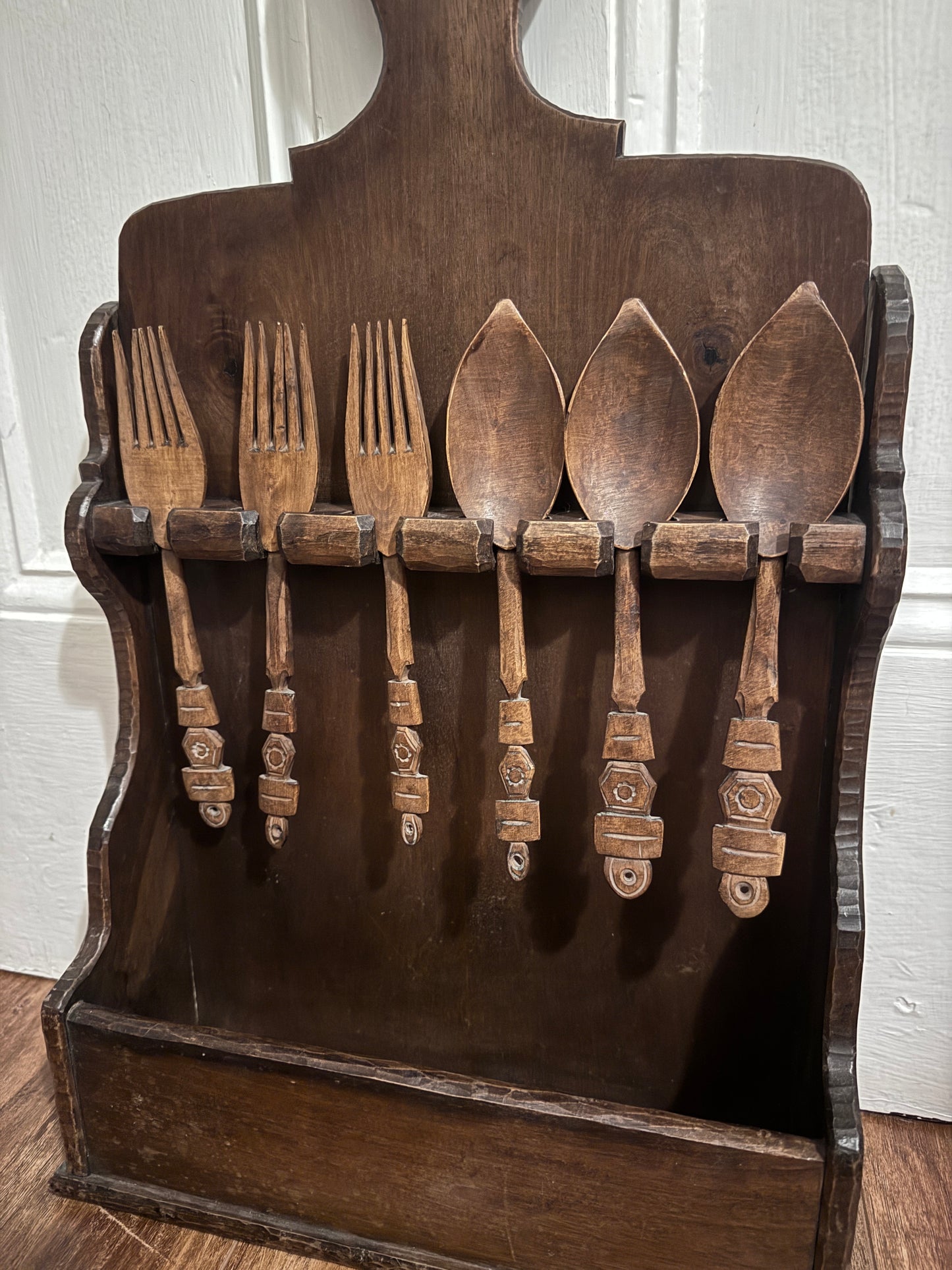 Vintage Solid Wood Cutlery Rack