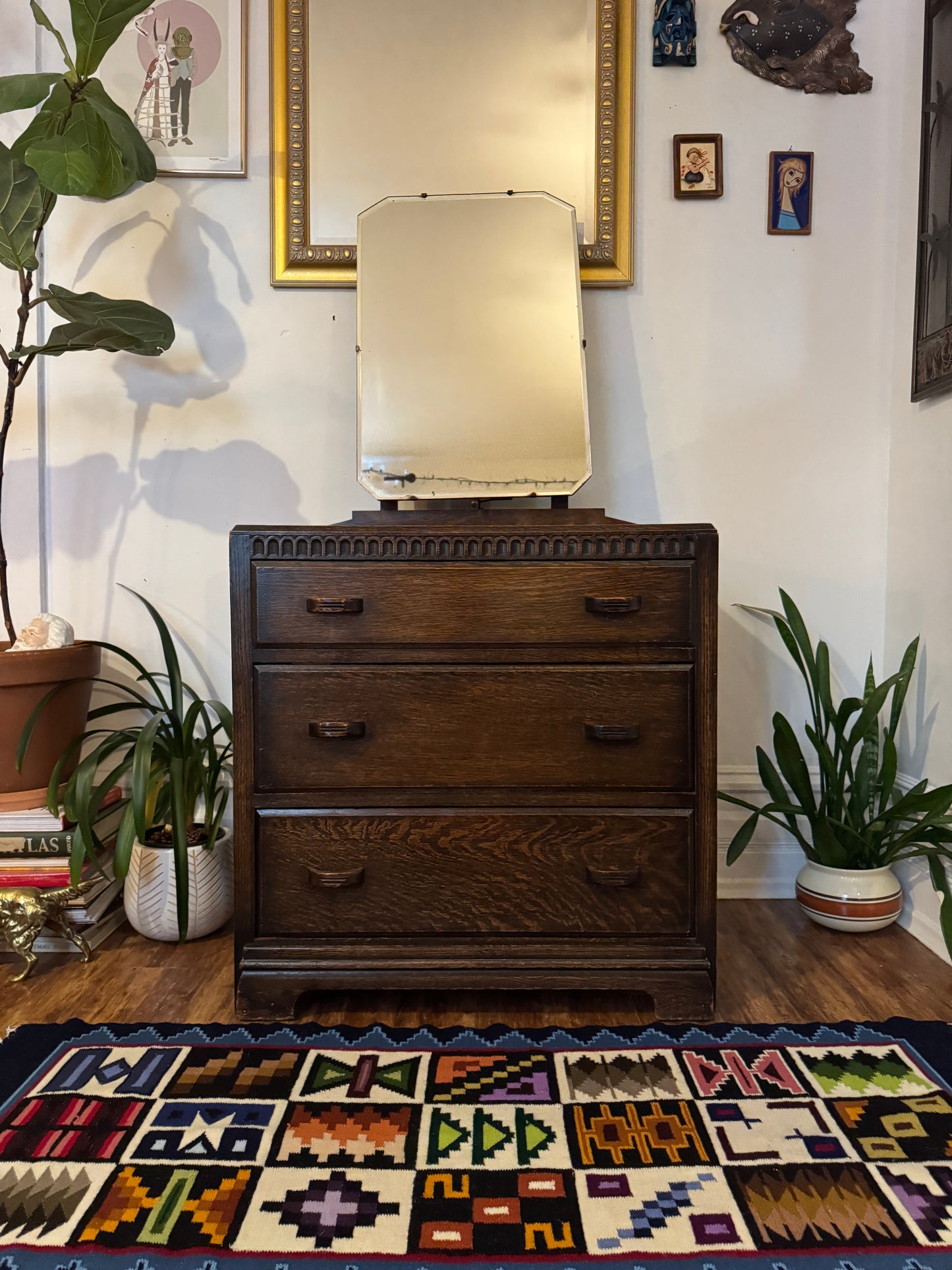 Vintage Arts & Crafts Solid Oak Dresser