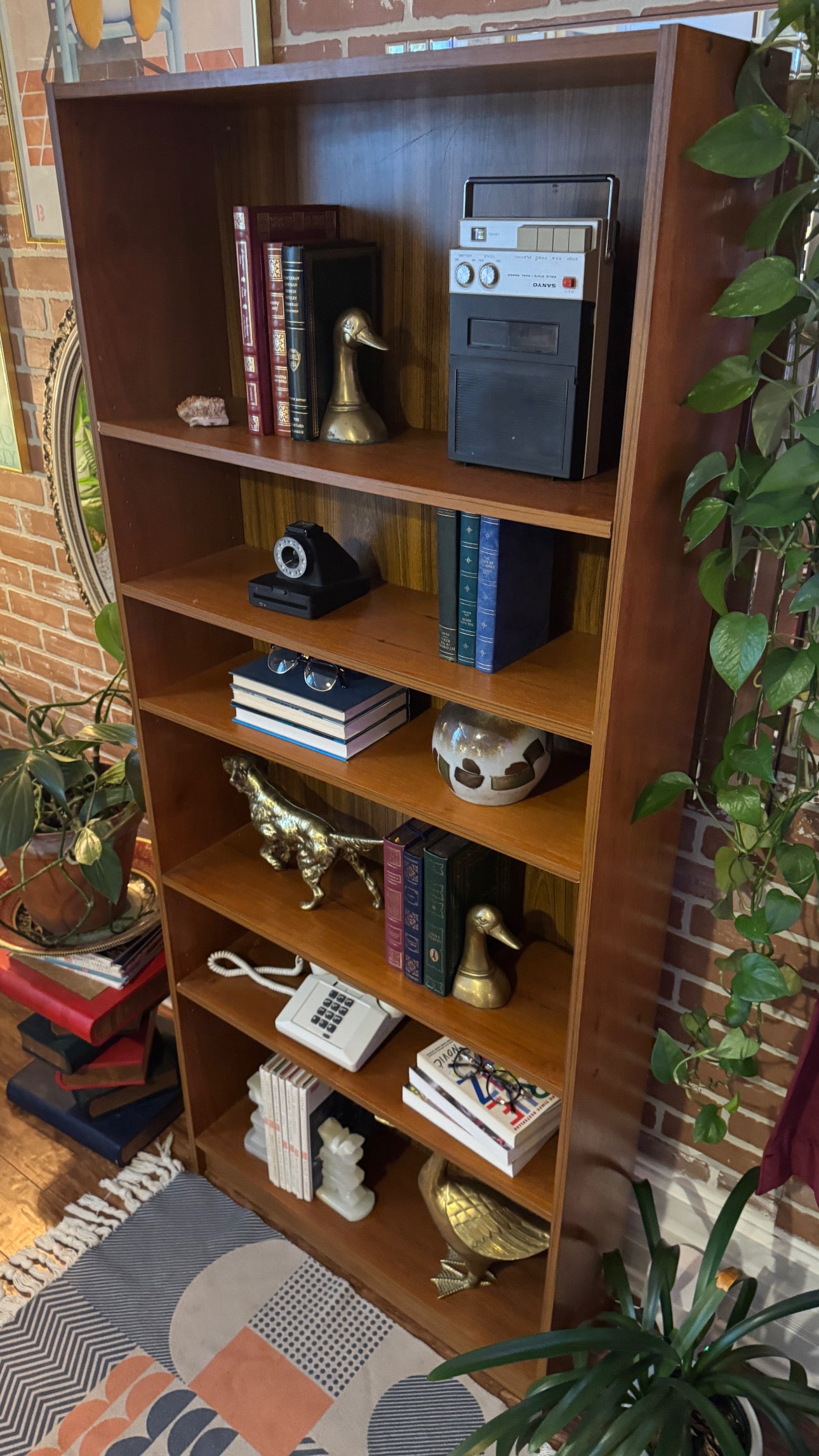 Vintage Teak Adjustable Bookshelf