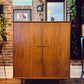 Vintage Danish Teak Armoire Dresser