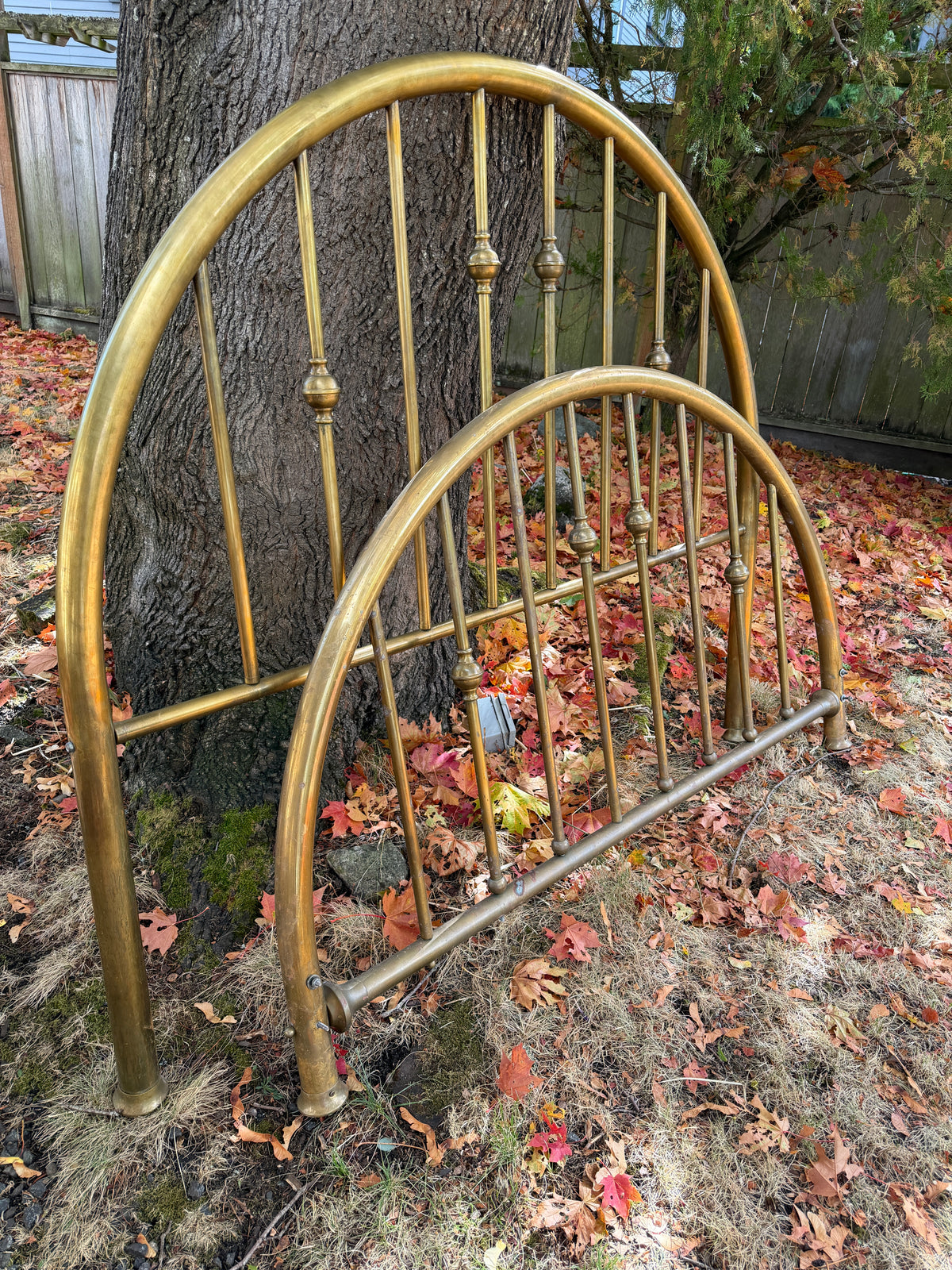 Vintage Brass Queen Size Bed Headboard & footboard