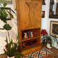 Vintage Solid Wood Bookshelf & Folding Table