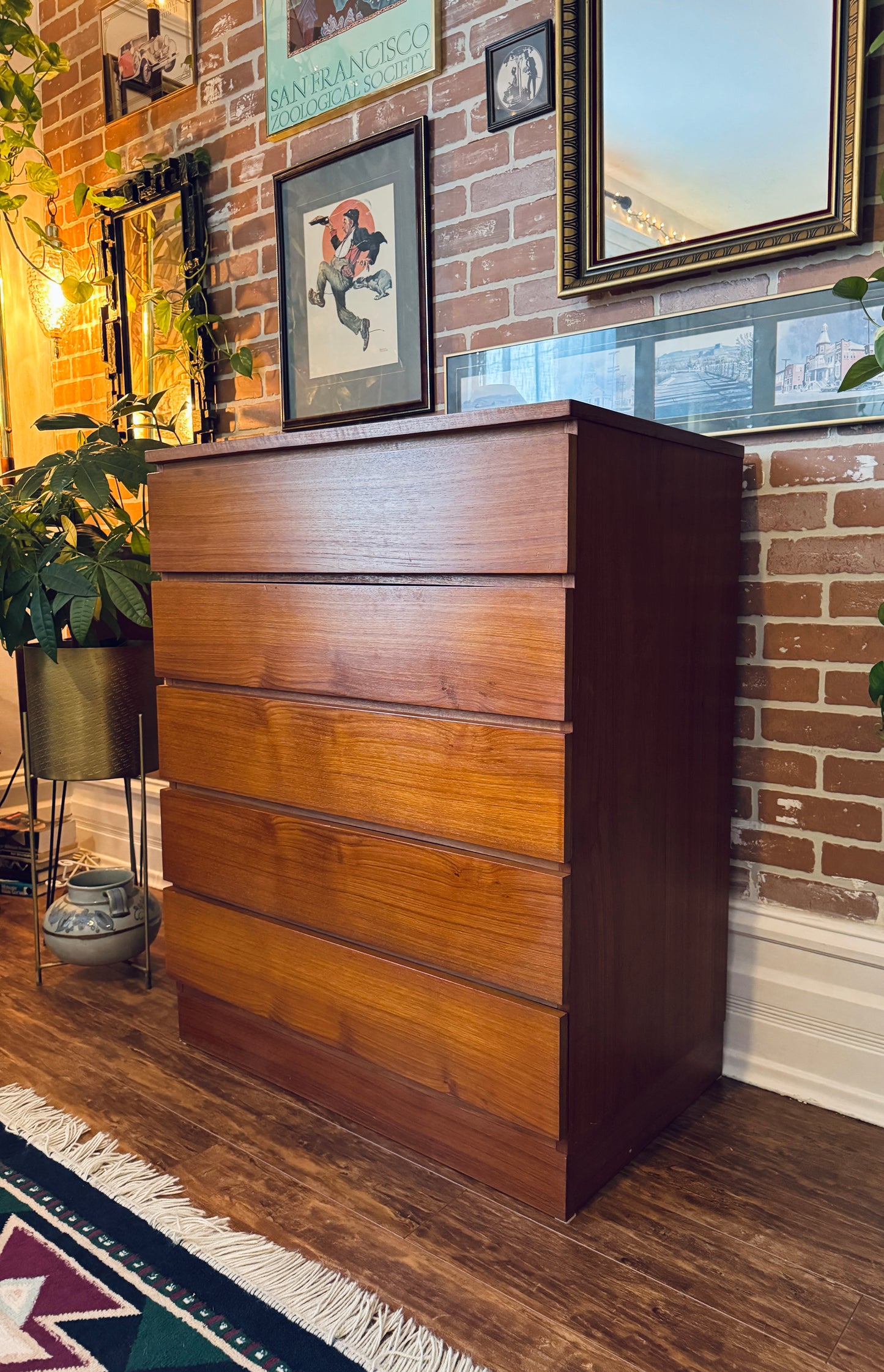 Teak Tallboy Dresser