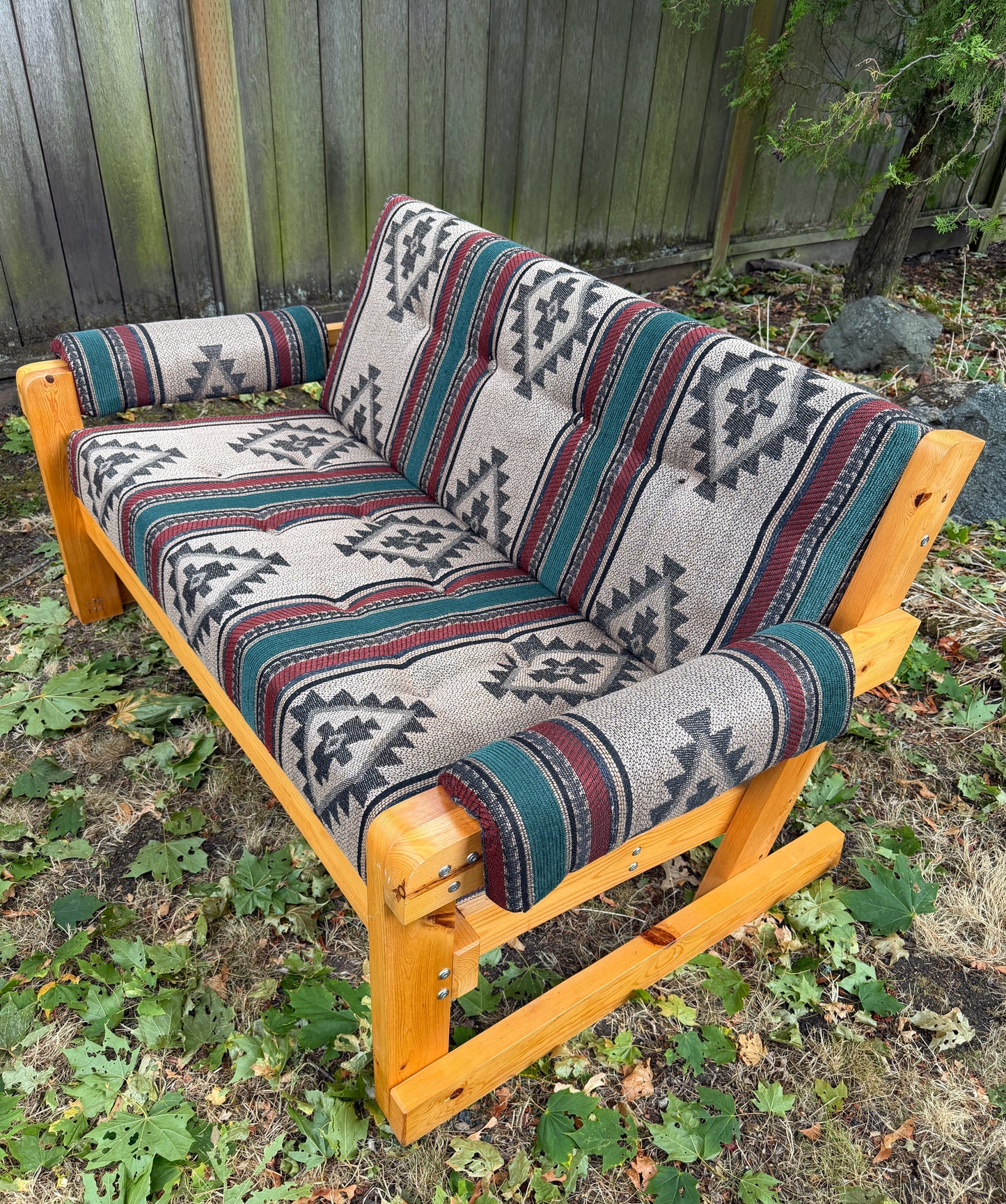 Vintage Solid Pine Southwestern Style 6 Piece Living Room Set