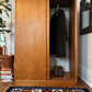 Vintage Danish Teak Wardrobe w/ Sliding Doors — Shelving + Hanging Rail