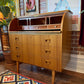 Vintage Swedish Teak Roll Top Desk