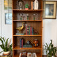 Vintage Danish Teak Bookshelf W/ Glass Doors