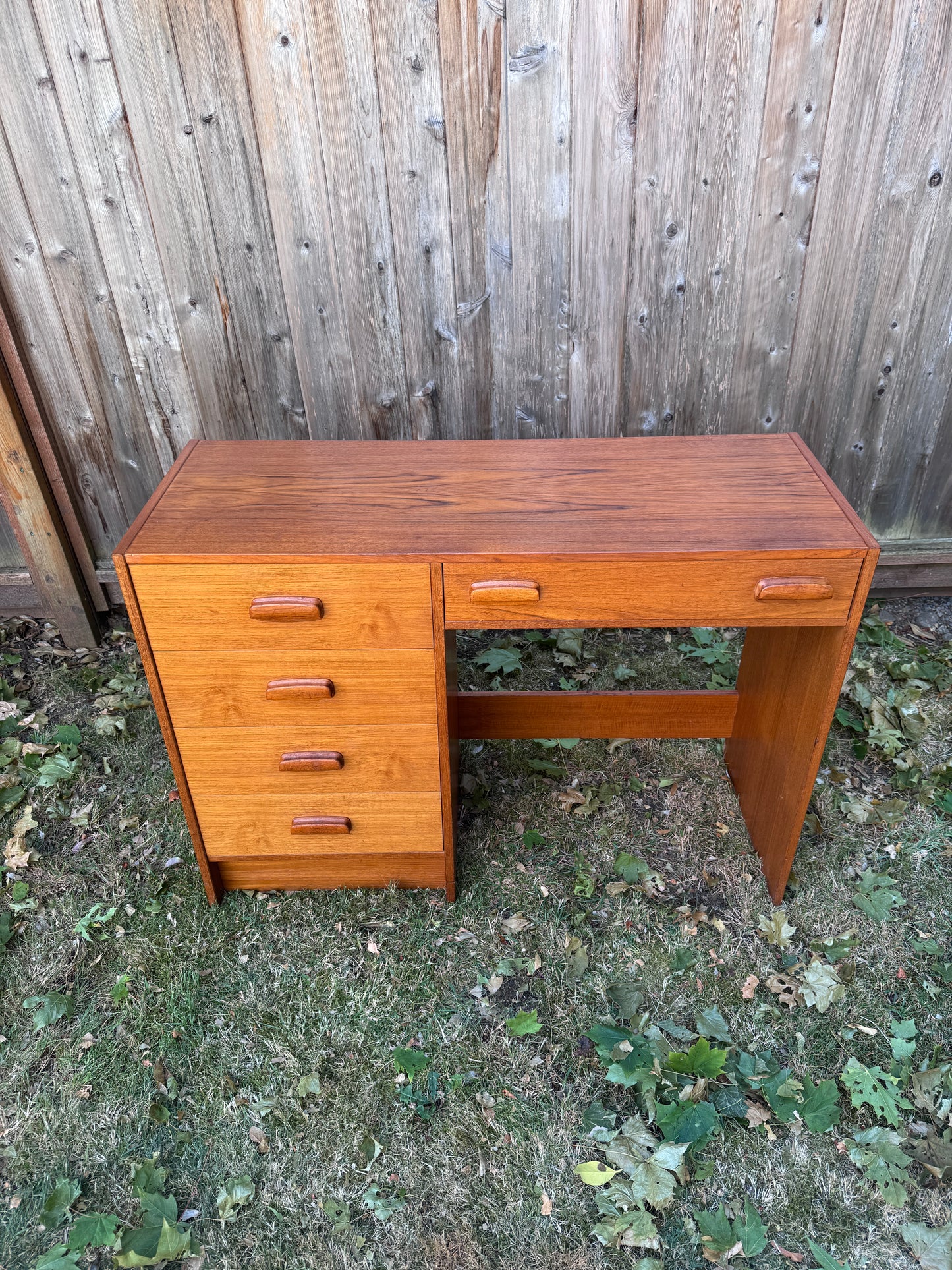 Vintage MCM Teak 5 Drawer Desk