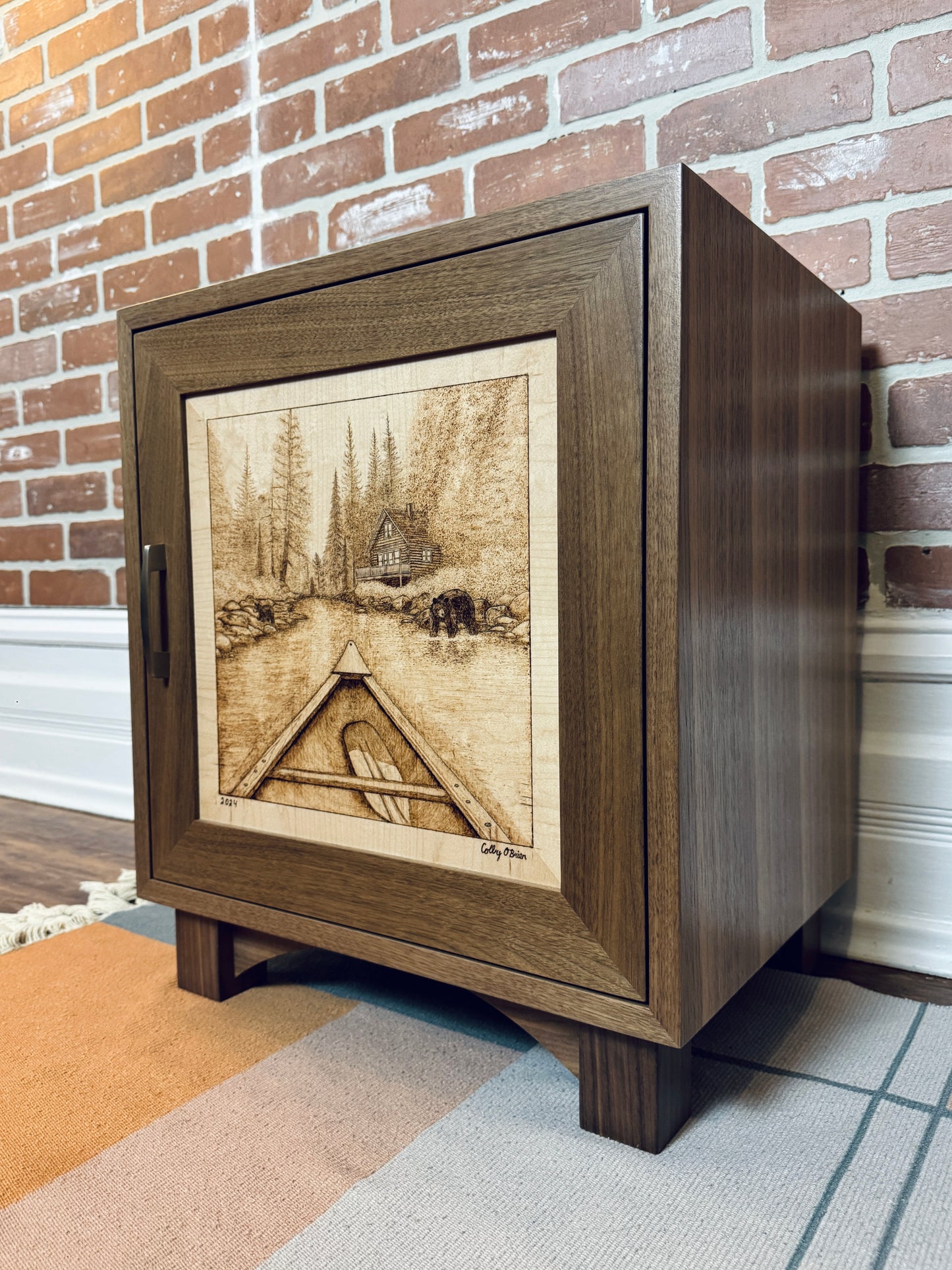 Custom Made Walnut & Maple Cabinet