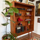 Vintage Teak Bookshelf W/ Glass Shelves