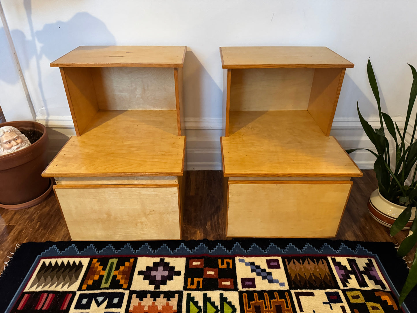 Vintage Plywood MCM Nightstands