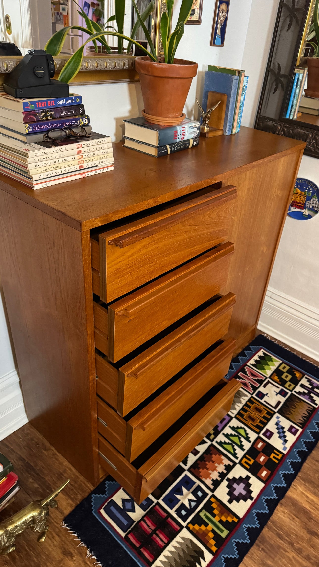 Vintage Teak Armoire/Chest of Drawers