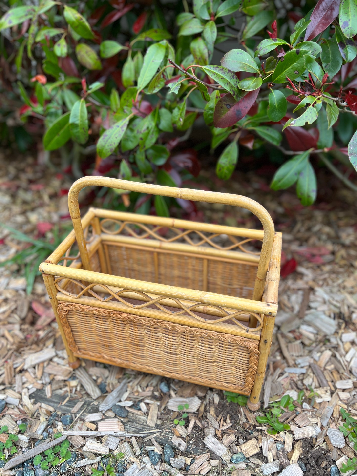Funky Wicker Magazine/Vinyl Basket