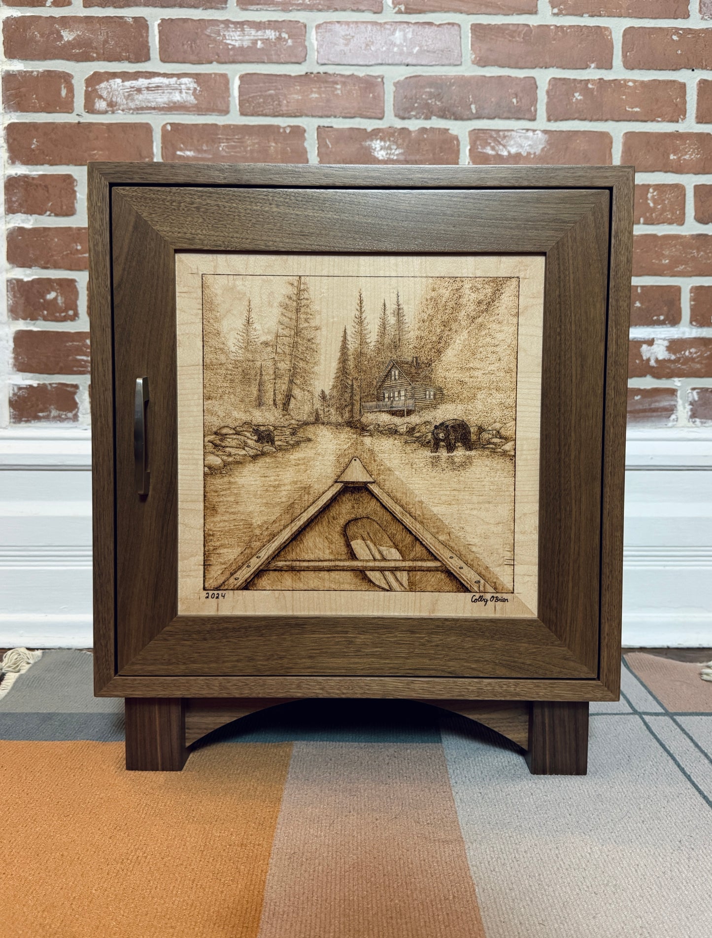 Custom Made Walnut & Maple Cabinet