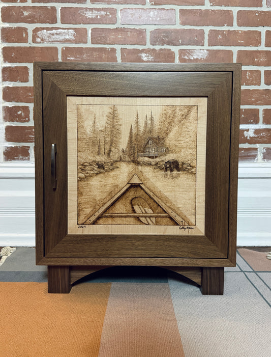 Custom Made Walnut & Maple Cabinet