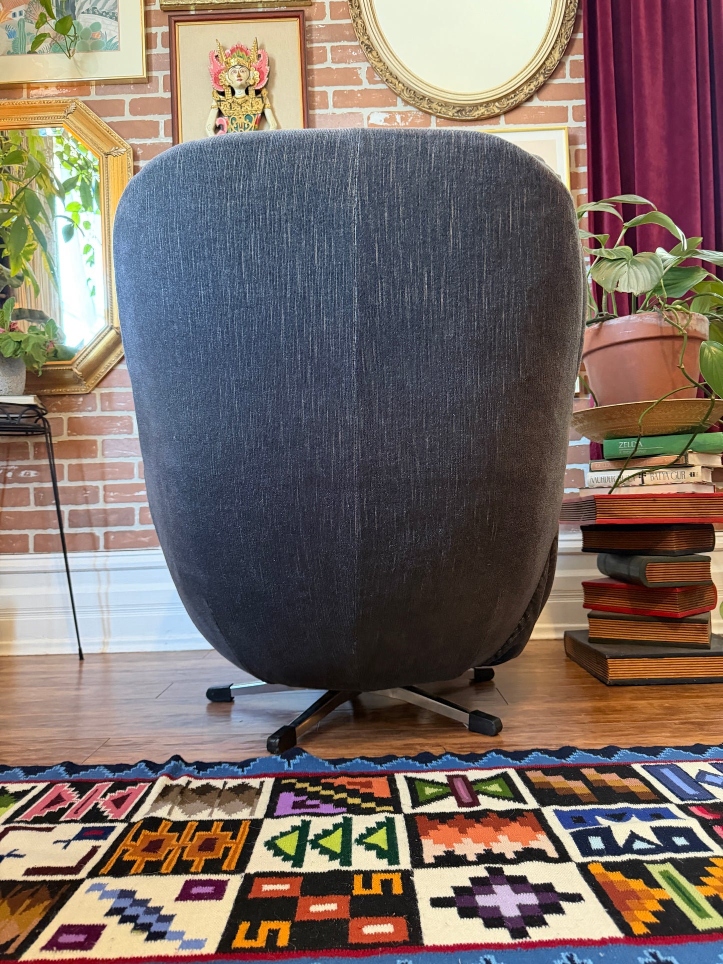 Vintage Egg Style Armchair & Ottoman