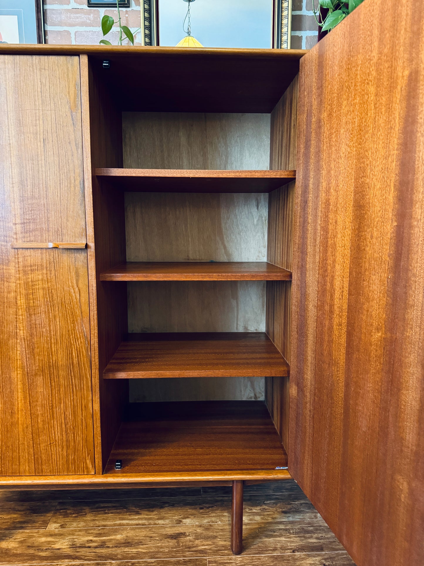 Vintage Danish Teak Armoire Dresser