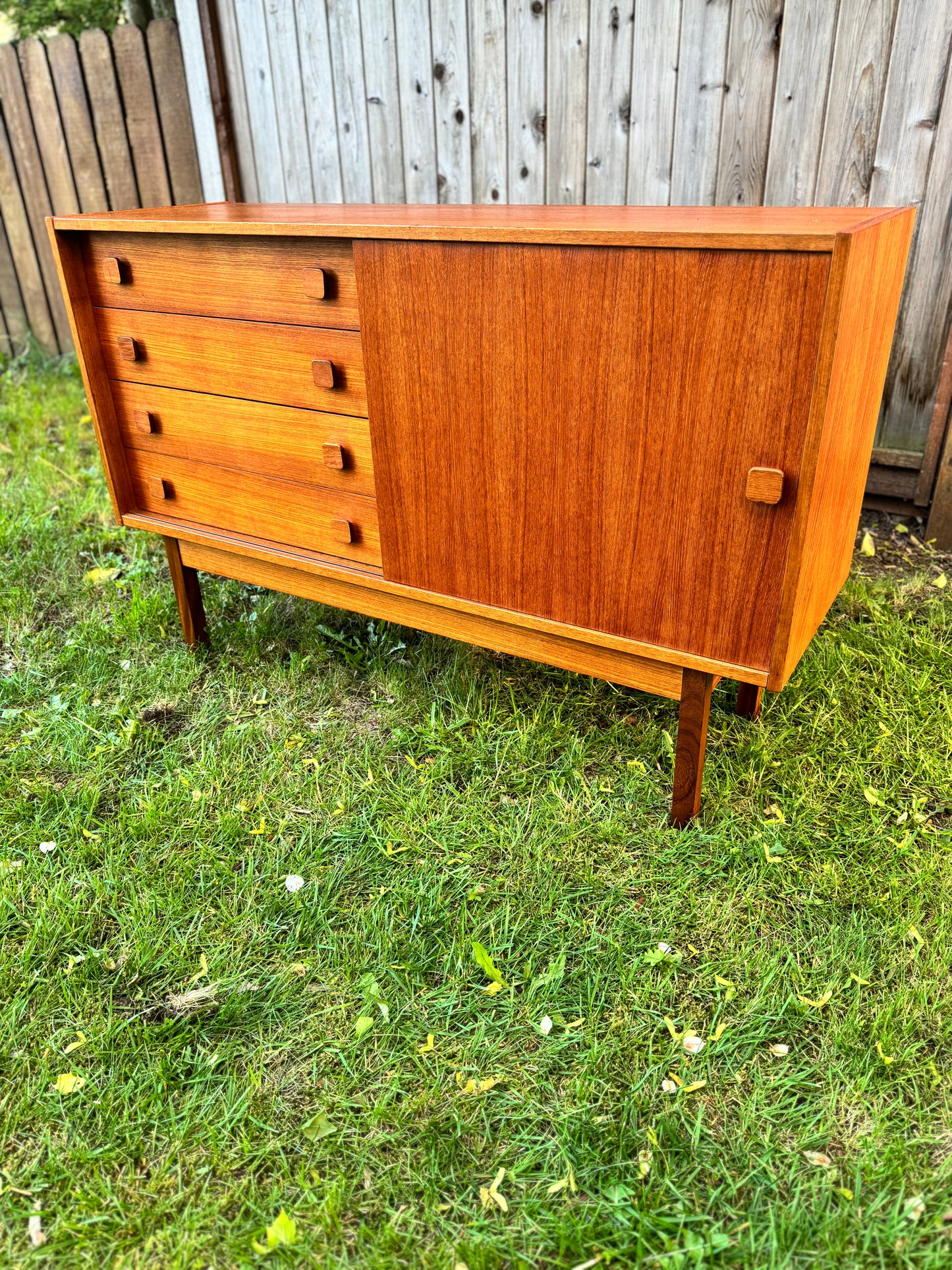 Vintage Domino Mobler Compact Teak Credenza
