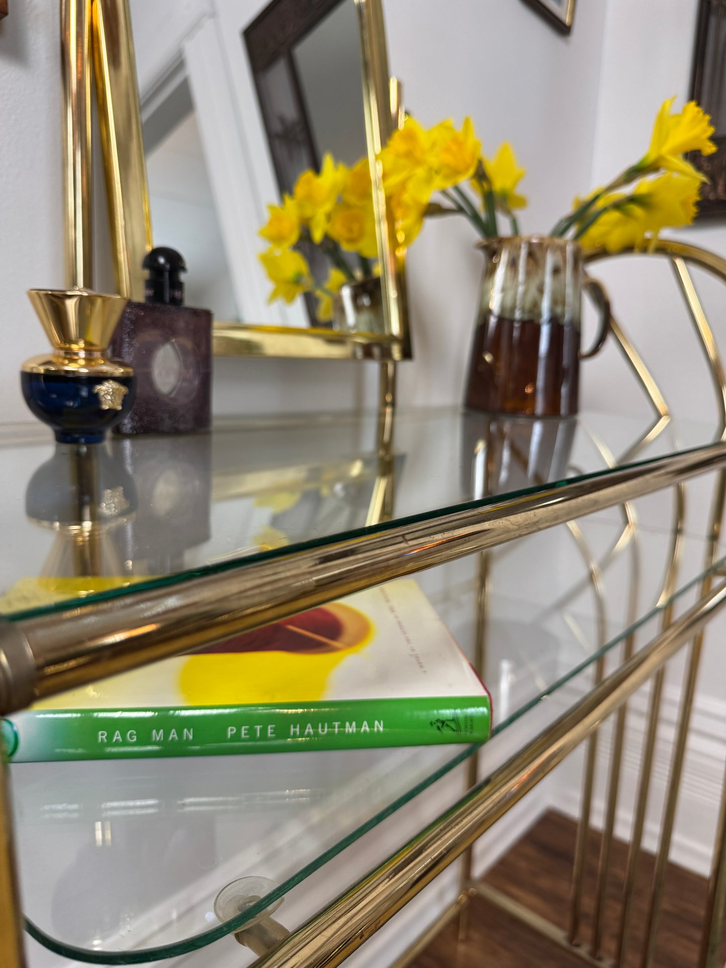 Vintage Regency Brass Vanity Set