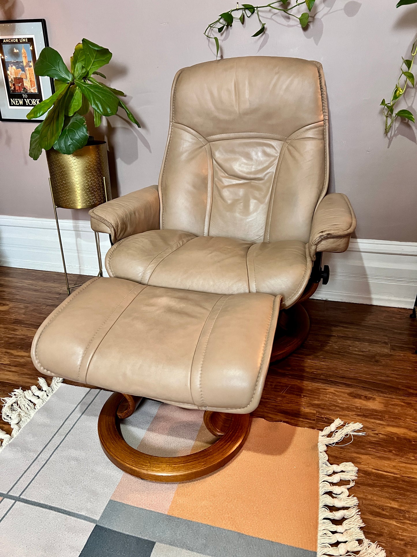 The Ekorness Stressless Recliner Chair & Ottoman