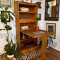 Vintage Solid Wood Bookshelf & Folding Table
