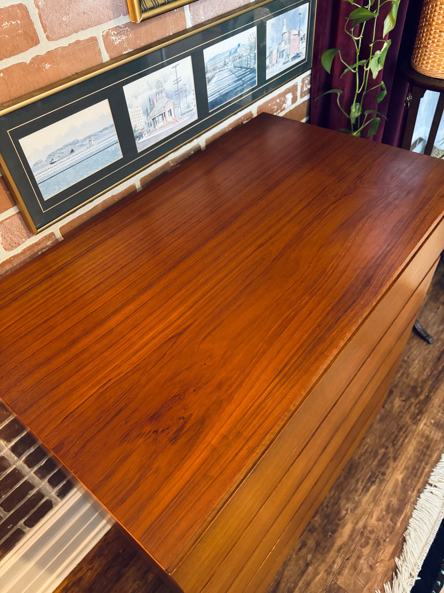 Teak Tallboy Dresser