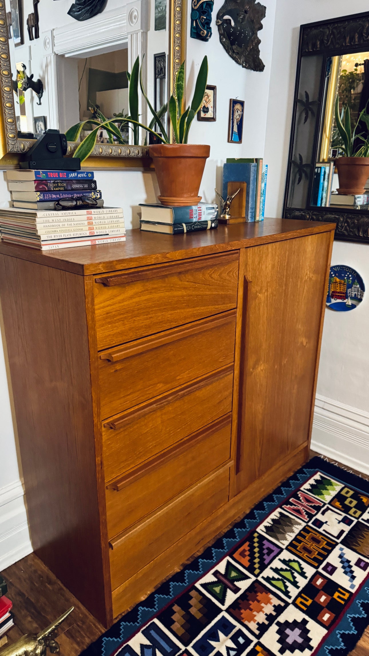 Vintage Teak Armoire/Chest of Drawers