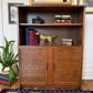 Vintage MCM Walnut Wood Bookshelf & Cabinet