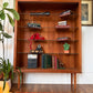 Vintage Teak Bookshelf W/ Glass Shelves