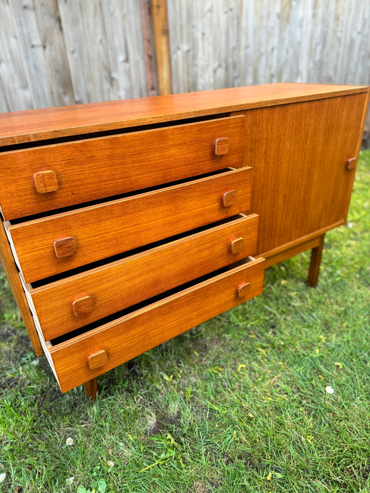 Vintage Domino Mobler Compact Teak Credenza