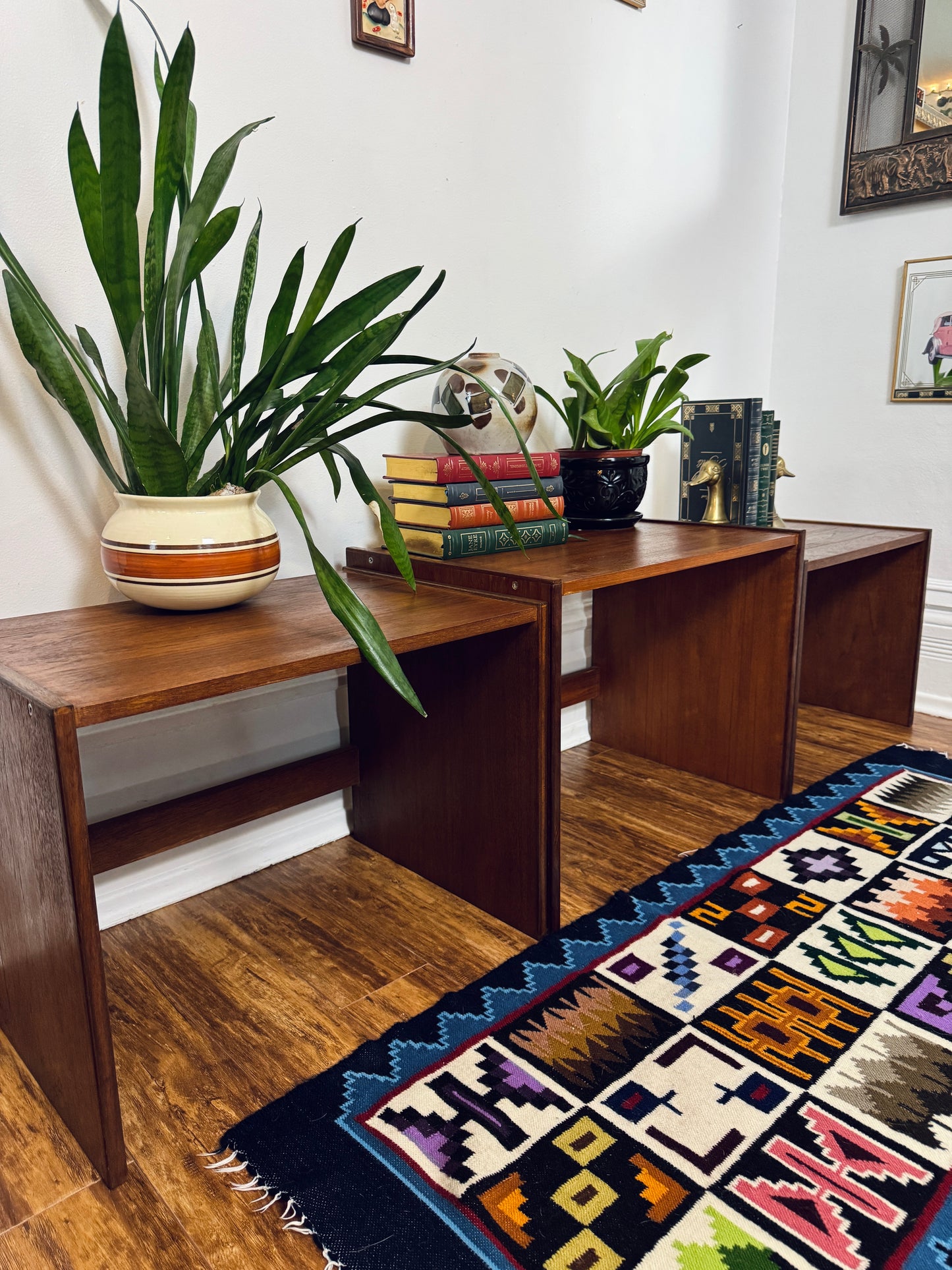 Vintage Modular Teak Stackable Tables