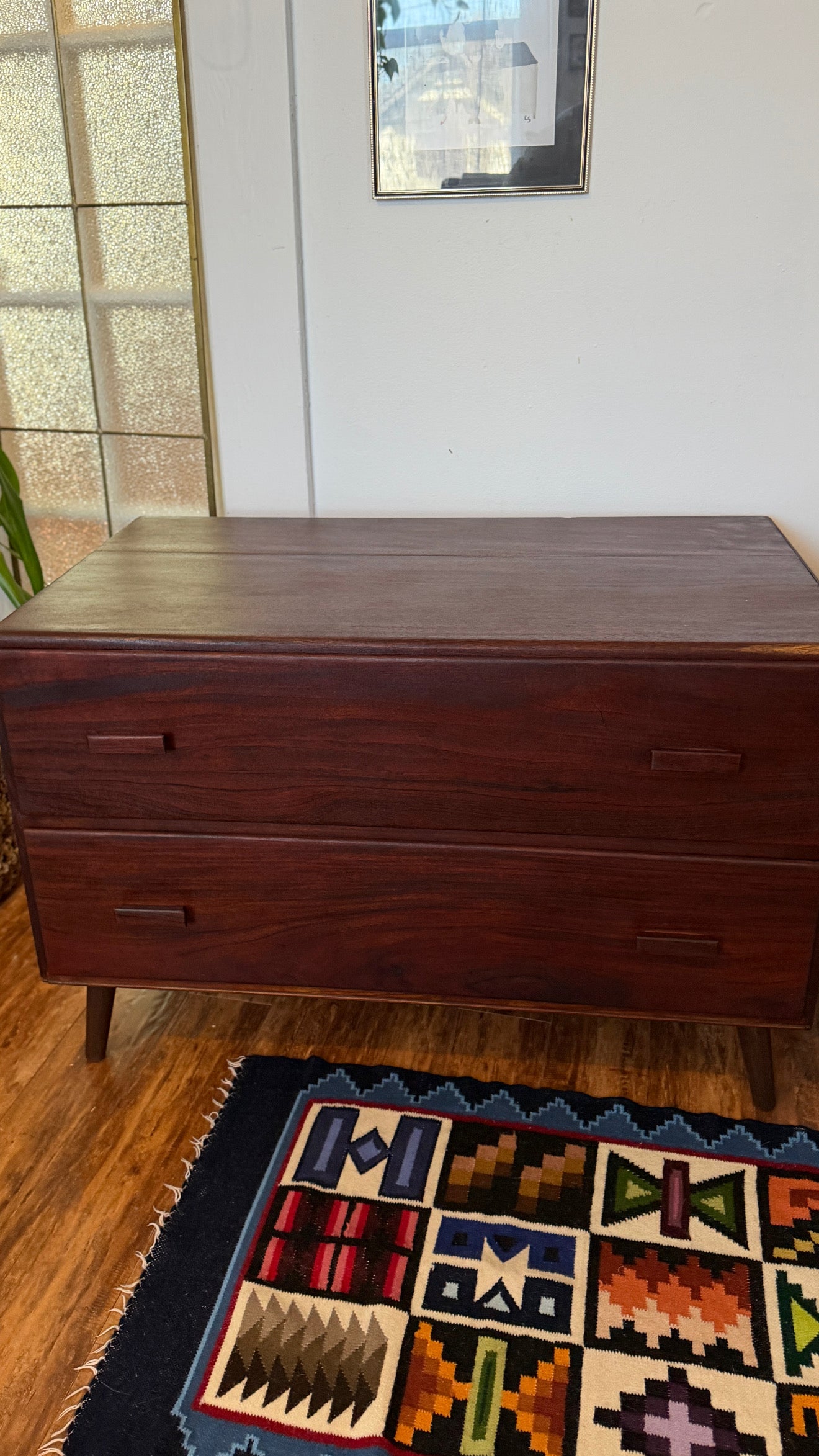 Vintage Restored Solid Walnut Wood Bedside Tables