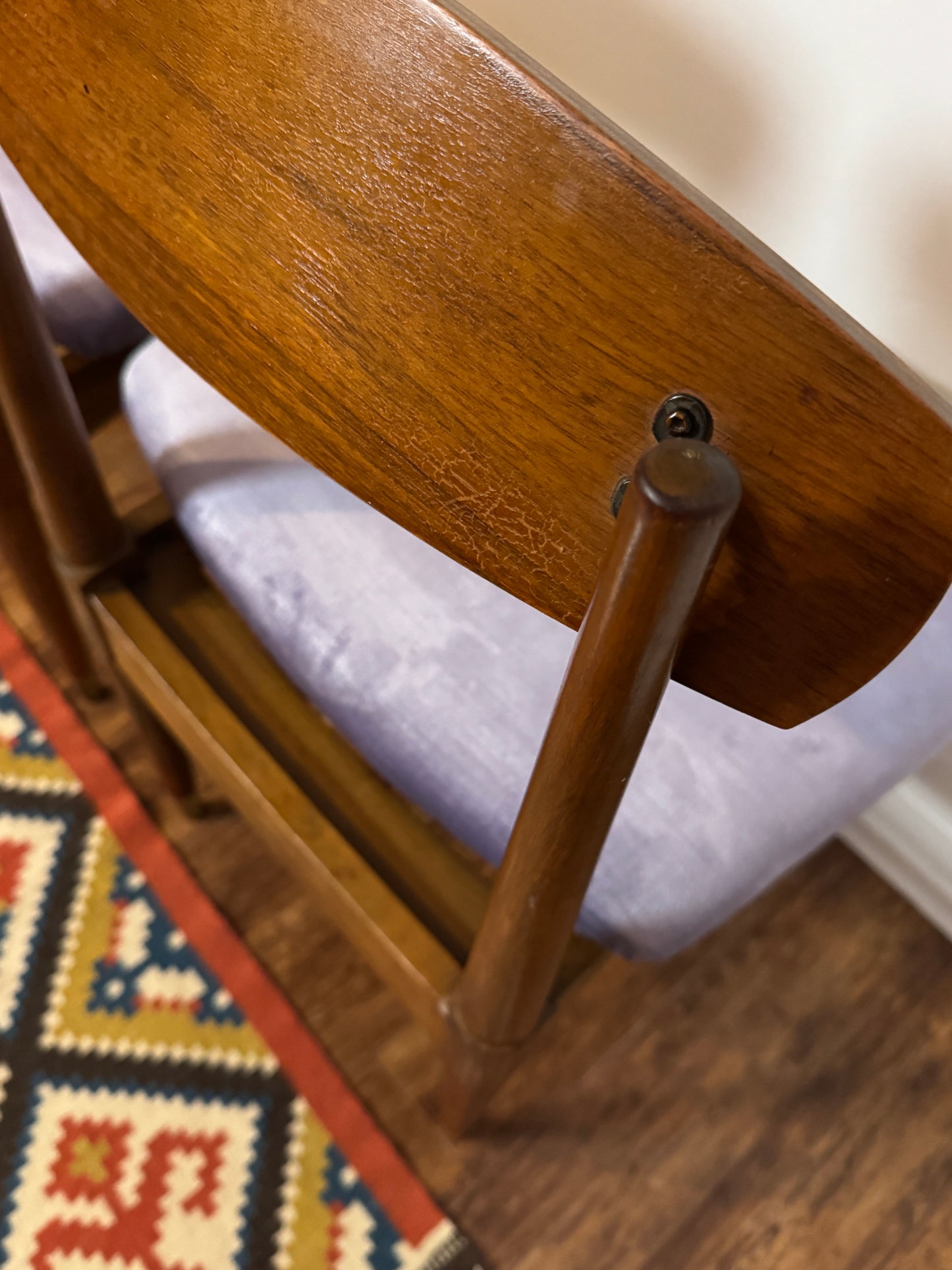 Pair of Vintage Solid Walnut Dining Chairs with Articulating Backrests | Mid-Century Modern