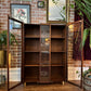 Vintage Walnut Bookcase Cabinet