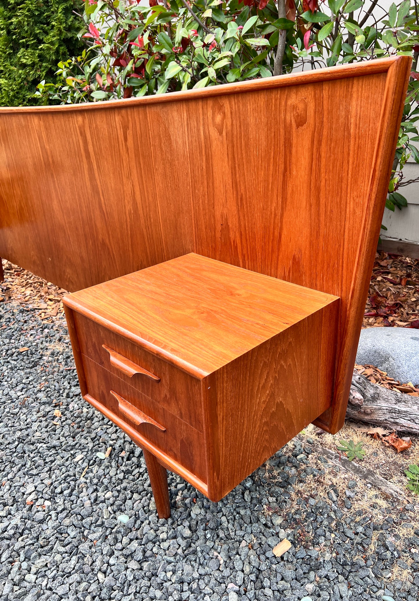 The Hakon Teak Headboard & Nightstands