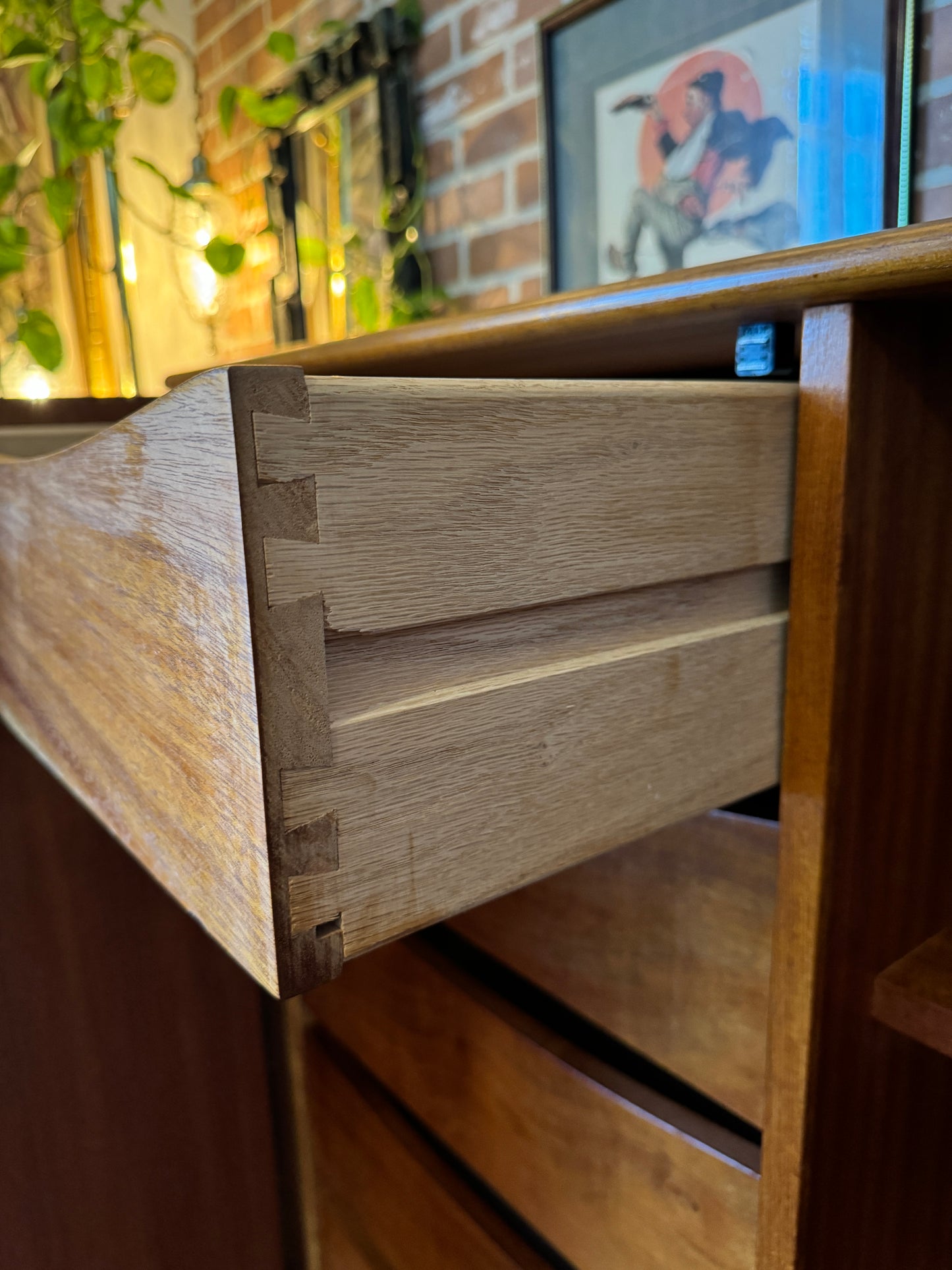 Vintage Danish Teak Armoire Dresser