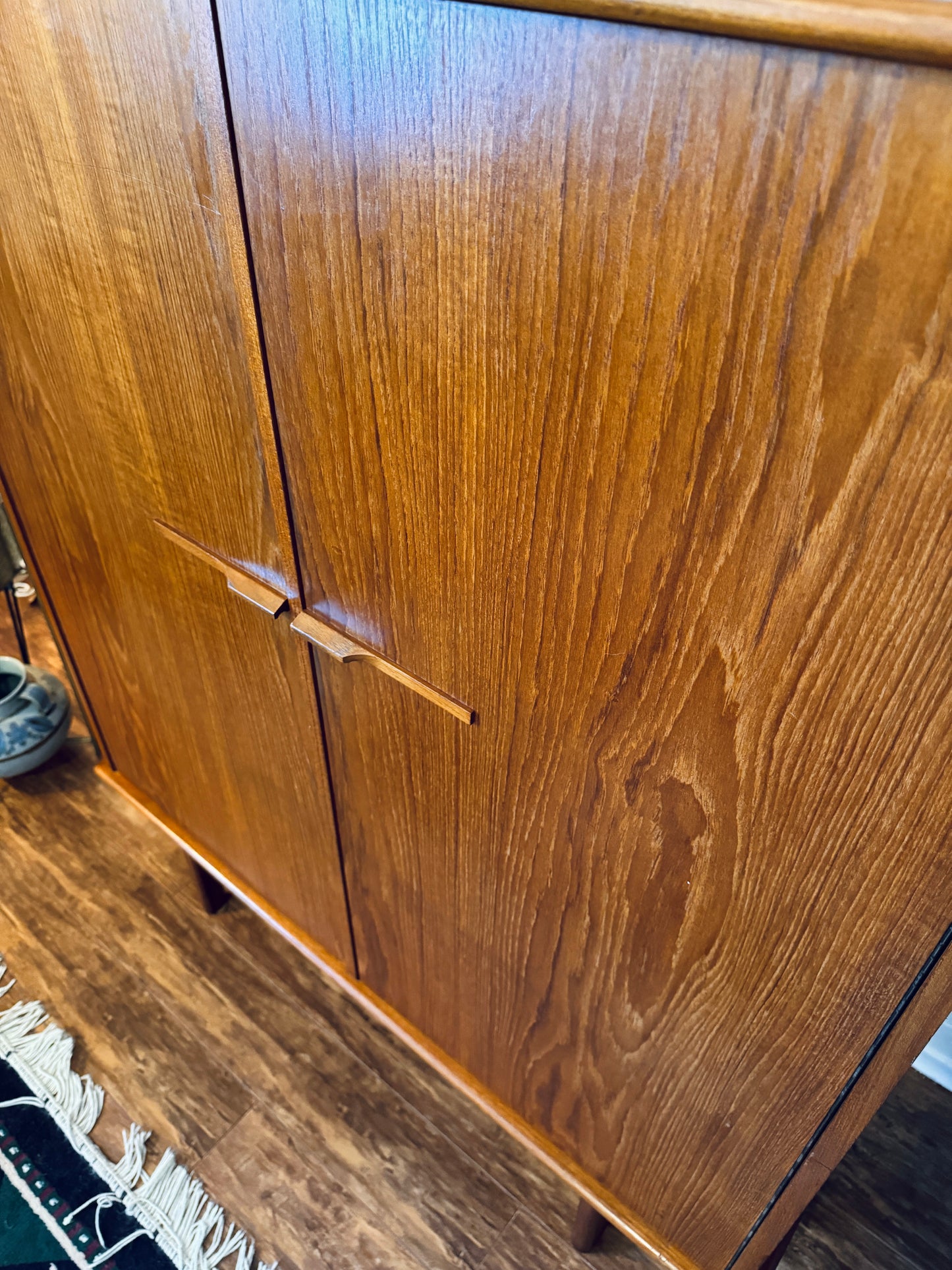 Vintage Danish Teak Armoire Dresser