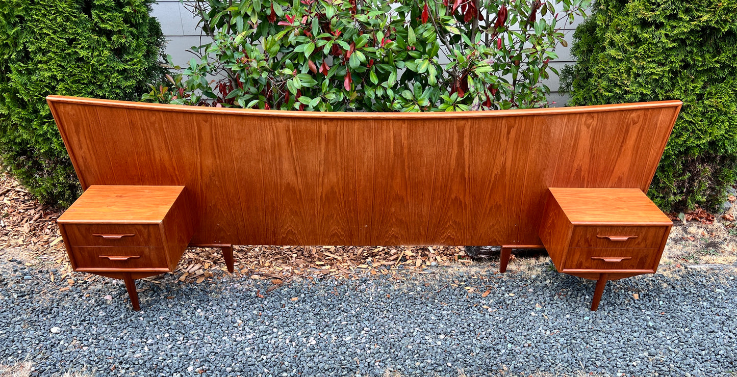 The Hakon Teak Headboard & Nightstands