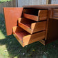 Vintage Walnut Wood Large Executive Office Desk