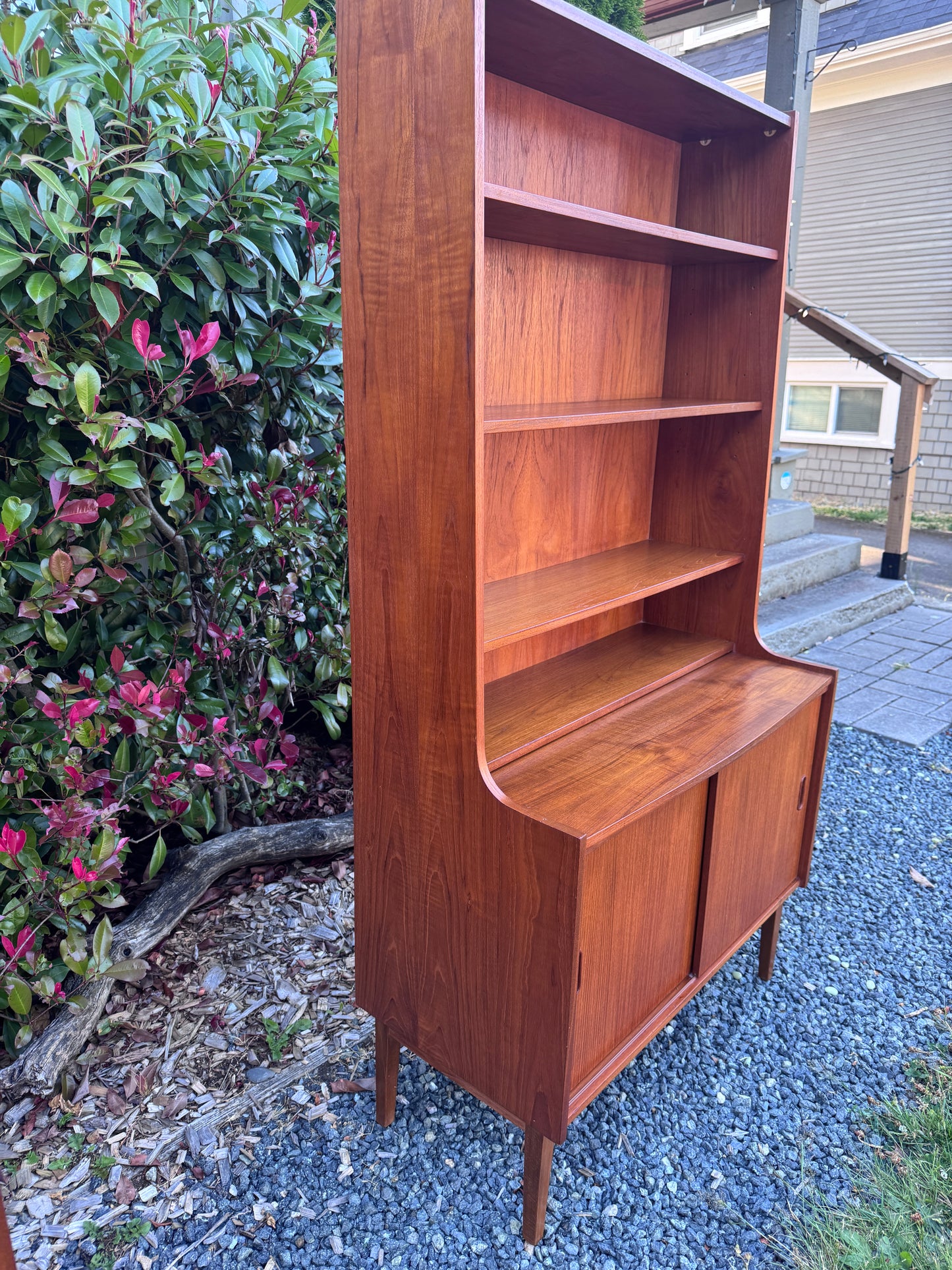 Vintage Danish Teak Cabinet Desk & Bookshelf