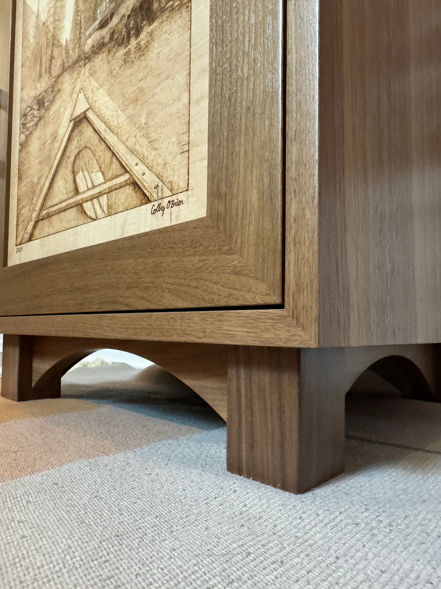 Custom Made Walnut & Maple Cabinet