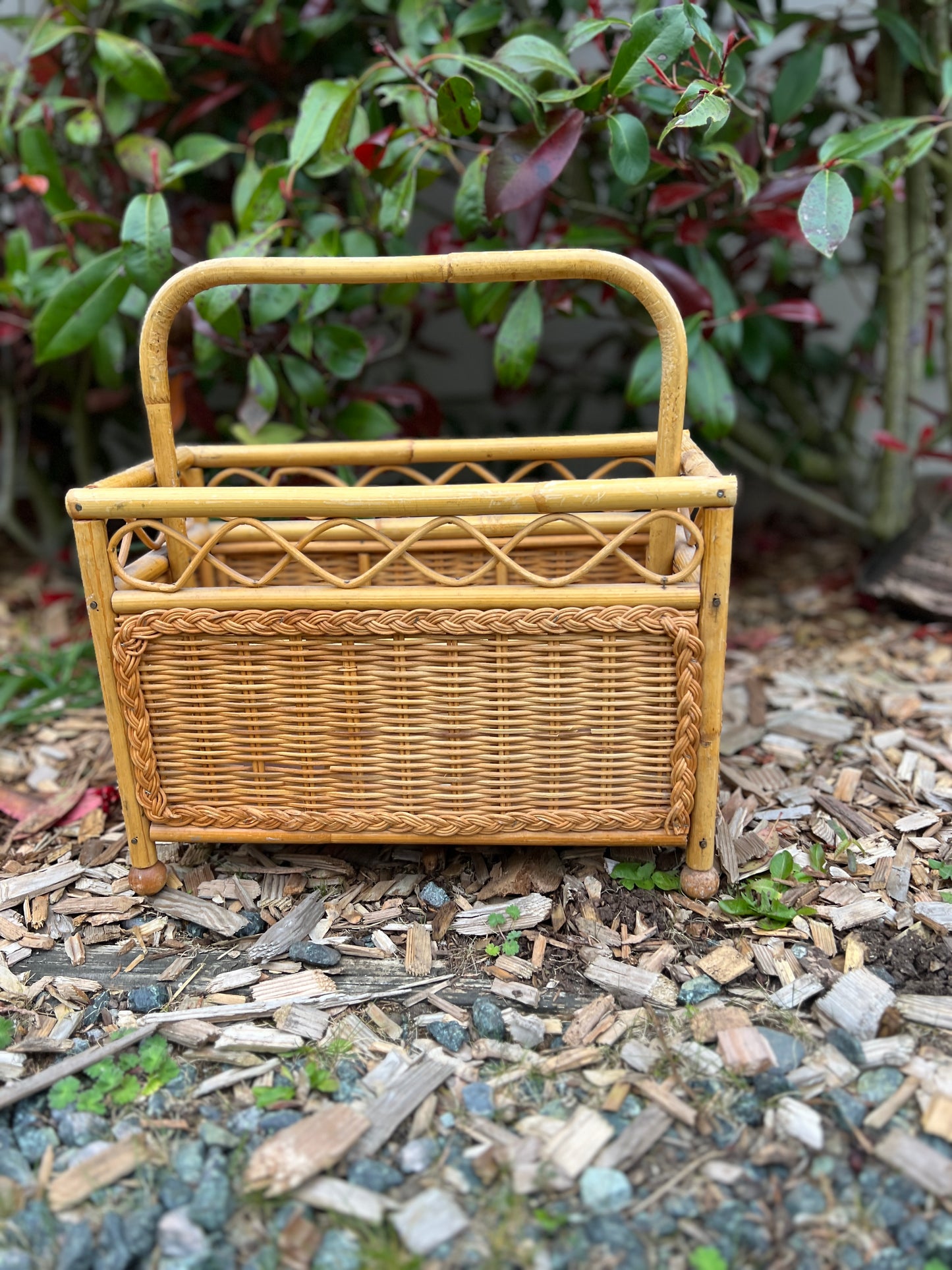 Funky Wicker Magazine/Vinyl Basket