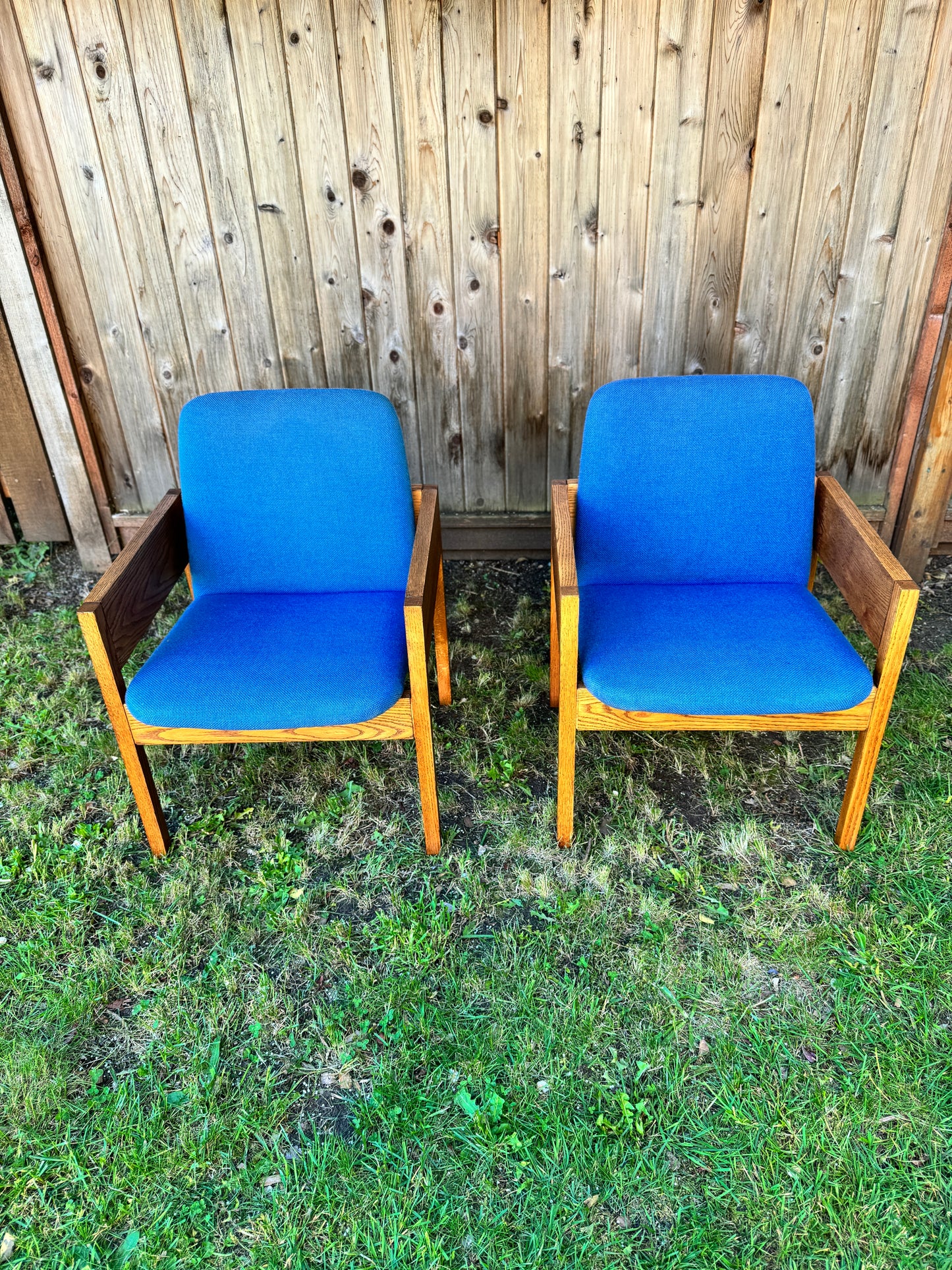 Vintage 60s Oak Armchairs